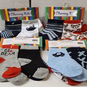4 Count 4 Pack Assorted Boys Socks Months 0-6